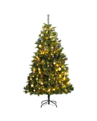 Sapin de Noël artificiel articulé 300 LED et boules 180 cm | Mobilier & Déco
