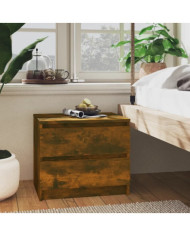 Table de chevet Chêne fumé 50x39x43,5 cm Bois d'ingénierie | Mobilier & Déco