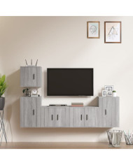 Ensemble de meubles TV 5 pcs Sonoma gris Bois d'ingénierie | Mobilier & Déco