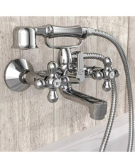 SCHÜTTE Mitigeur de baignoire à 2 poignées et douchette ELK chrome | Mobilier & Déco