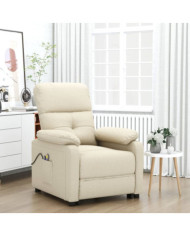 Fauteuil de massage Crème Tissu | Mobilier & Déco
