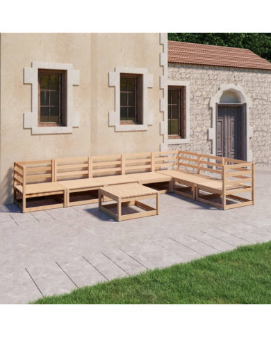 Salon de jardin 8 pcs bois de pin massif | Mobilier & Déco