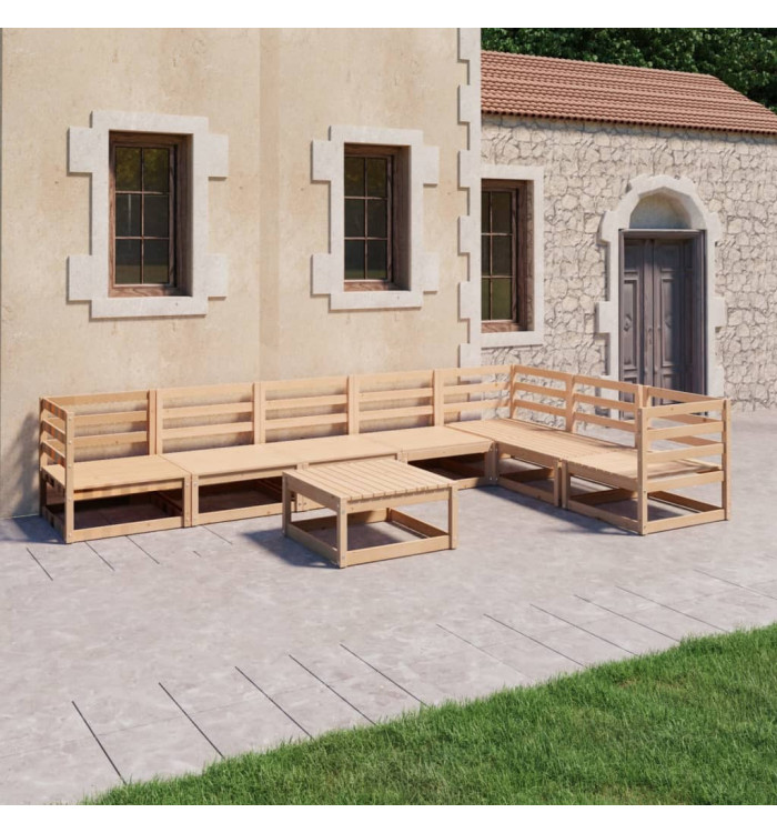 Salon de jardin 8 pcs bois de pin massif | Mobilier & Déco