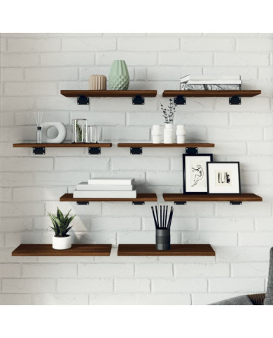 Étagères murales 8 pcs chêne marron 40x20x1,5cm bois ingénierie | Mobilier & Déco