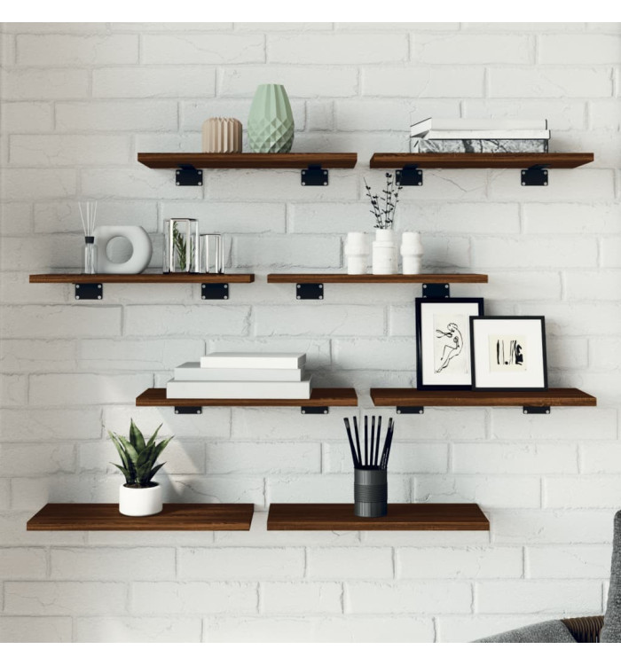 Étagères murales 8 pcs chêne marron 40x20x1,5cm bois ingénierie | Mobilier & Déco