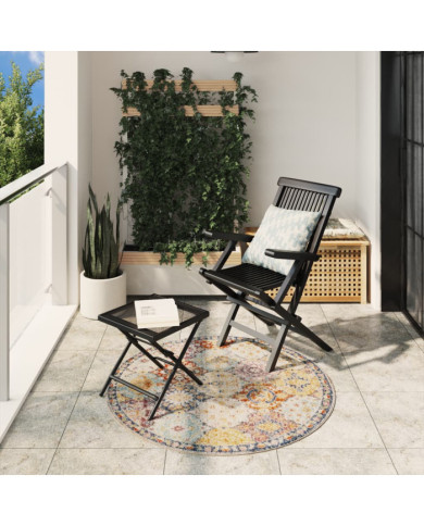 Tapis ARBIZU intérieur extérieur design vintage Ø 120 cm | Mobilier & Déco