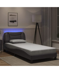 Cadre de lit avec LED sans matelas gris 80x200 cm | Mobilier & Déco
