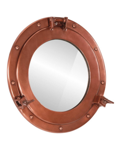 Miroir en forme de hublot mural Ø38 cm aluminium et verre | Mobilier & Déco