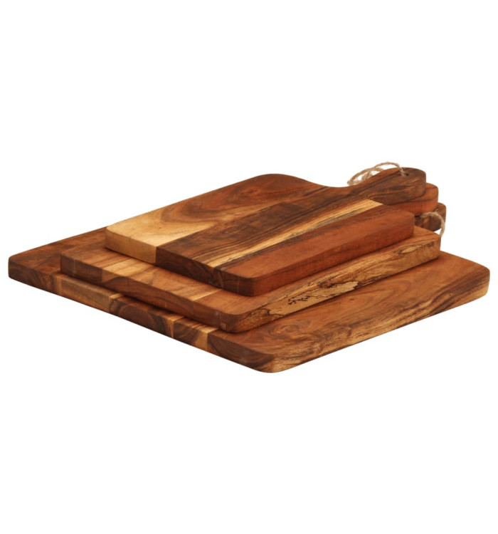 Planche à découper 3 pcs cm bois d'acacia massif | Mobilier & Déco