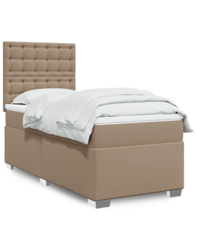 Sommier à lattes de lit avec matelas Cappuccino 90x200 cm | Mobilier & Déco