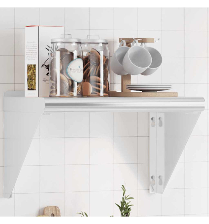 Étagère murale 50x30x31 cm argenté acier inoxydable | Mobilier & Déco