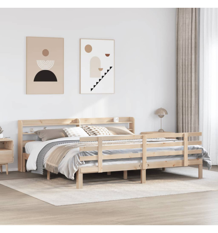 Cadre de lit avec tête de lit sans matelas 180x200 cm | Mobilier & Déco