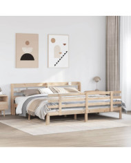 Cadre de lit avec tête de lit sans matelas 180x200 cm | Mobilier & Déco