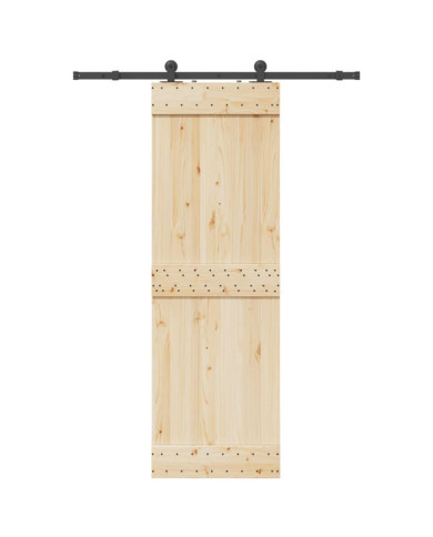 Kit de quincaillerie de porte coulissante 152,5 cm acier noir | Mobilier & Déco
