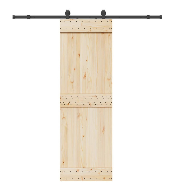 Kit de quincaillerie de porte coulissante 200 cm Acier Noir | Mobilier & Déco