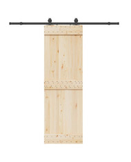 Kit de quincaillerie de porte coulissante 200 cm Acier Noir | Mobilier & Déco