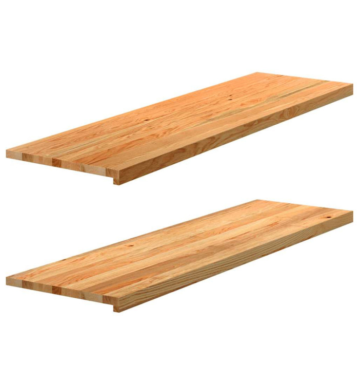 Appuis de fenêtre 2 pcs marron clair bois de chêne massif | Mobilier & Déco