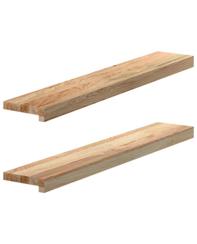 Appuis de fenêtre 2 pcs non traité 90x15x2 cm bois chêne massif | Mobilier & Déco
