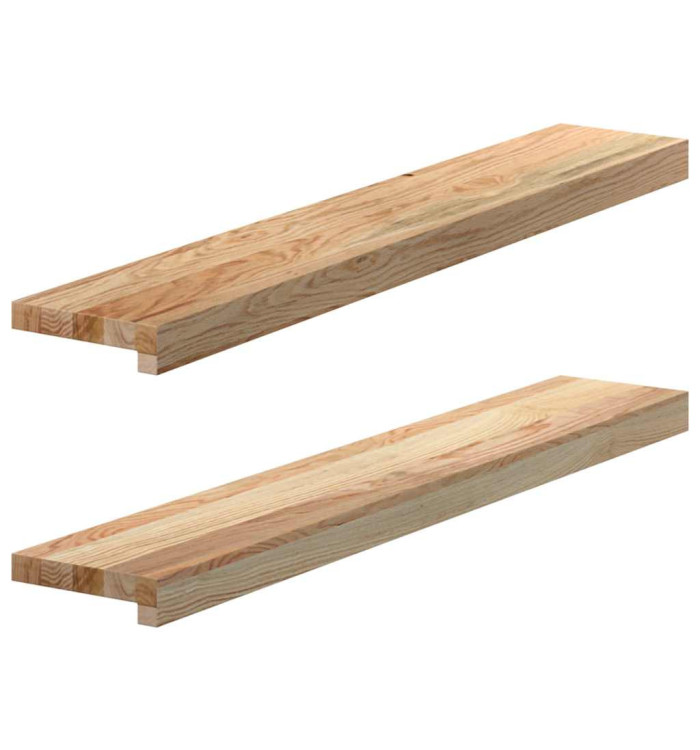 Appuis de fenêtre 2 pcs non traité 90x15x2 cm bois chêne massif | Mobilier & Déco