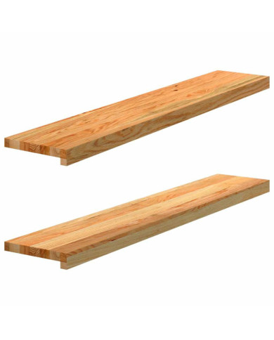 Appuis de fenêtre 2 pcs marron clair bois de chêne massif | Mobilier & Déco