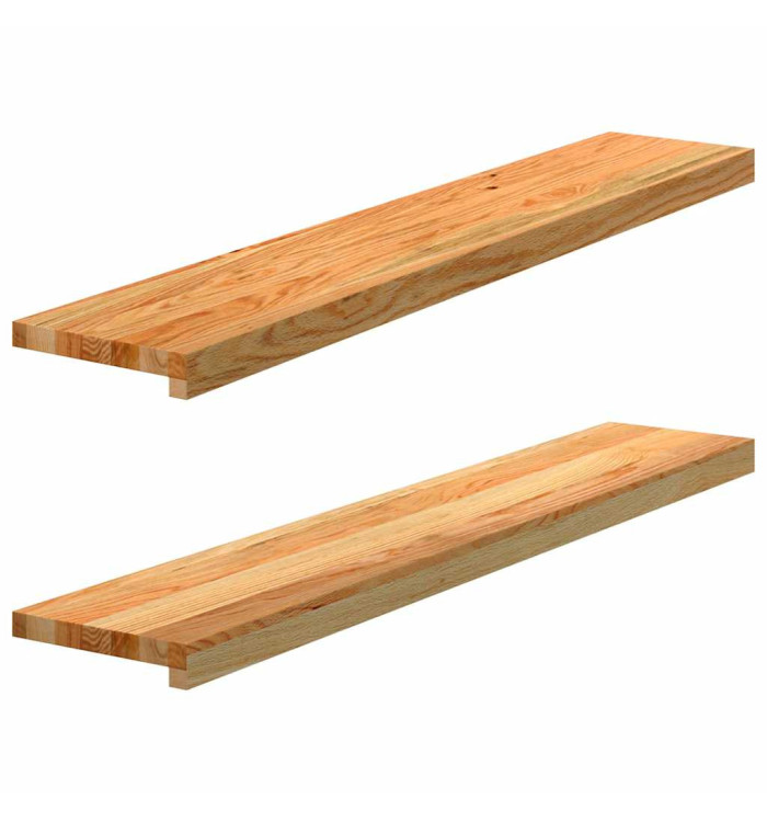Appuis de fenêtre 2 pcs marron clair bois de chêne massif | Mobilier & Déco