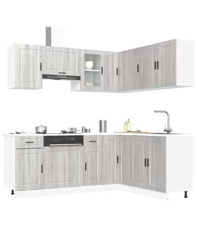 Ensemble d'armoires de cuisine 11 pcs Porto bois d'ingénierie | Mobilier & Déco