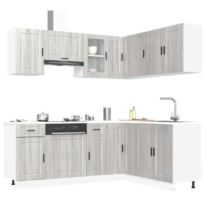 Ensemble d'armoires de cuisine 11 pcs Porto bois d'ingénierie | Mobilier & Déco