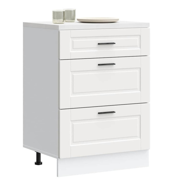 Armoire de cuisine Porto blanc bois d'ingénierie | Mobilier & Déco