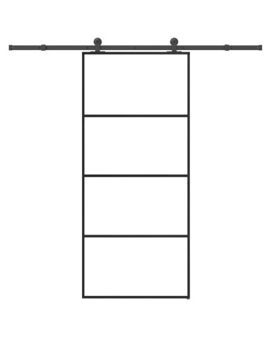 Porte coulissante avec kit de quincaillerie 90x205 cm Verre ESG | Mobilier & Déco