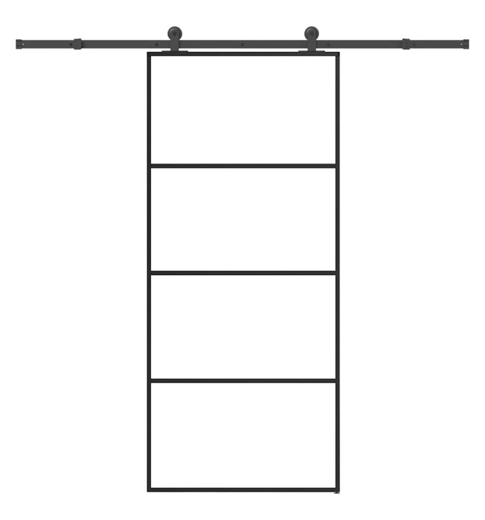 Porte coulissante avec kit de quincaillerie 90x205 cm Verre ESG | Mobilier & Déco