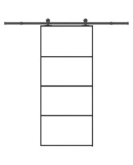 Porte coulissante avec kit de quincaillerie 90x205 cm Verre ESG | Mobilier & Déco