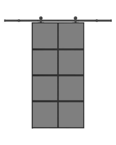 Porte coulissante kit de quincaillerie trempé verre aluminium | Mobilier & Déco