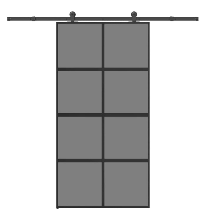 Porte coulissante kit de quincaillerie trempé verre aluminium | Mobilier & Déco