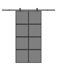Porte coulissante kit de quincaillerie trempé verre aluminium | Mobilier & Déco