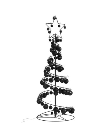 Sapin de Noël à LED avec boules 80 LED blanc chaud 120 cm | Mobilier & Déco