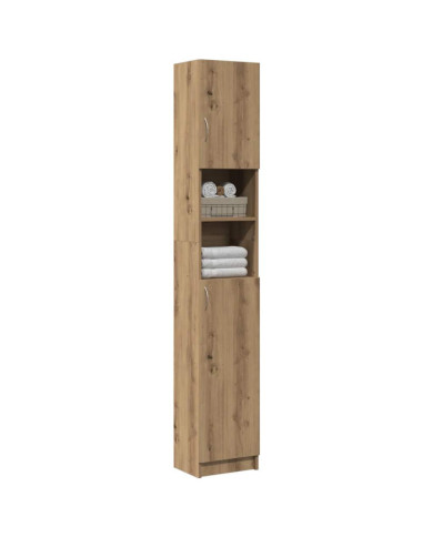 Armoire de salle de bain chêne artisanal 32x25,5x190 cm | Mobilier & Déco