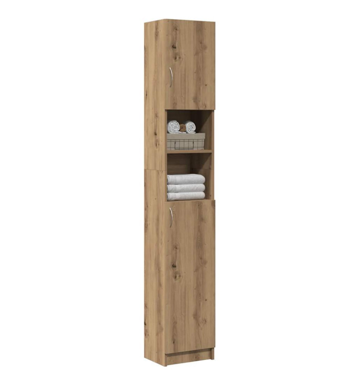 Armoire de salle de bain chêne artisanal 32x25,5x190 cm | Mobilier & Déco