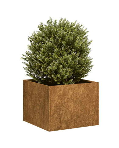 Jardinière rouillé 40x40x30 cm acier inoxydable | Mobilier & Déco