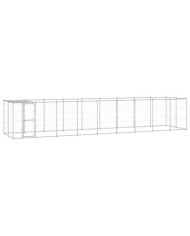 Chenil extérieur Acier galvanisé avec toit 21,78 m² | Mobilier & Déco