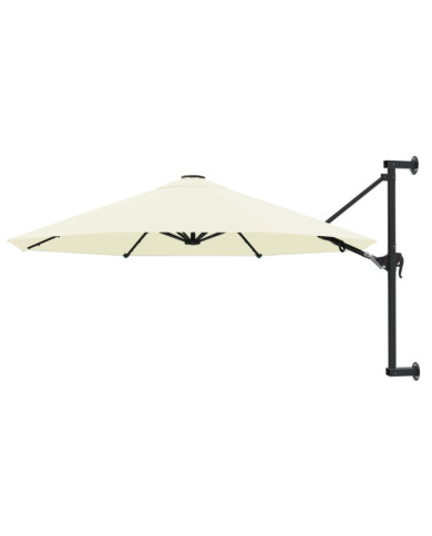 Parasol mural avec mât métallique 300 cm Sable | Mobilier & Déco