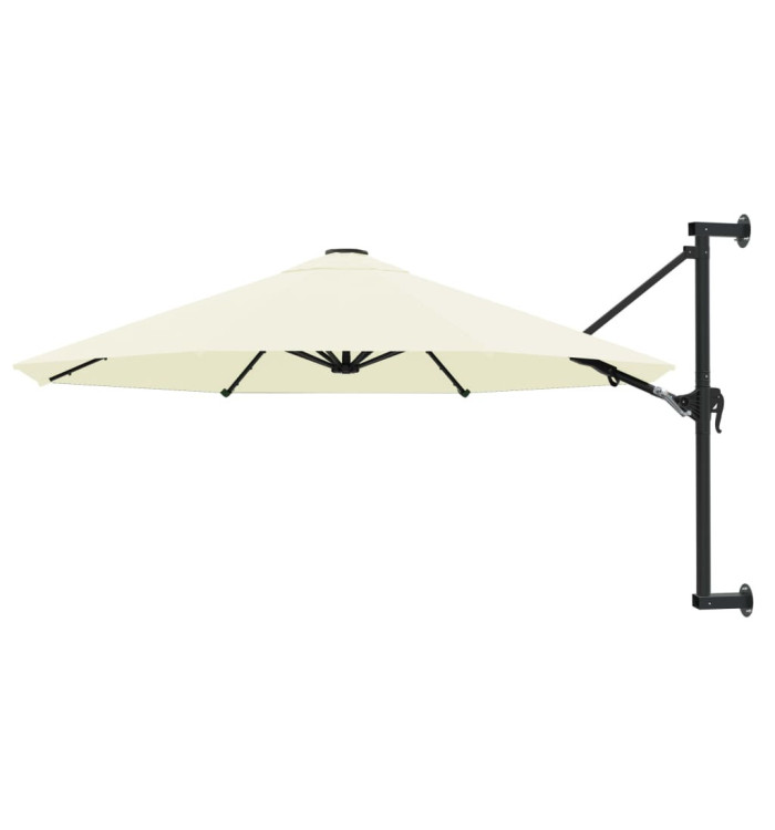 Parasol mural avec mât métallique 300 cm Sable | Mobilier & Déco