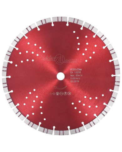 Disque de coupe diamanté avec turbo et trous Acier 300 mm | Mobilier & Déco