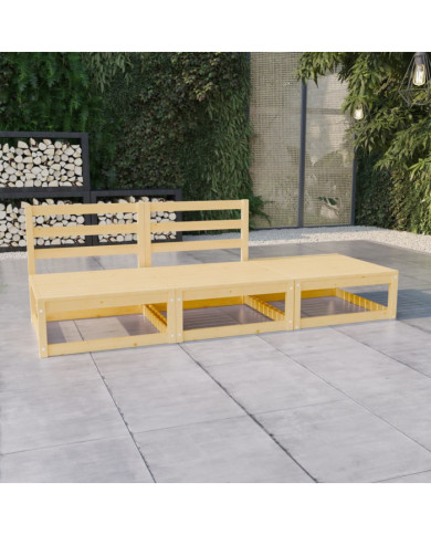 Salon de jardin 3 pcs Bois de pin massif | Mobilier & Déco
