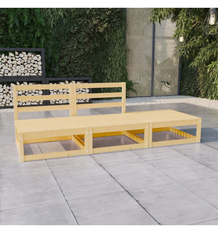Salon de jardin 3 pcs Bois de pin massif | Mobilier & Déco