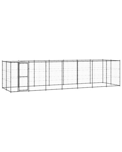 Chenil extérieur Acier avec toit 16,94 m² | Mobilier & Déco