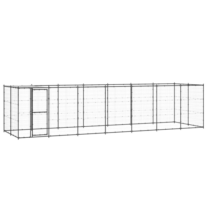 Chenil extérieur Acier avec toit 16,94 m² | Mobilier & Déco
