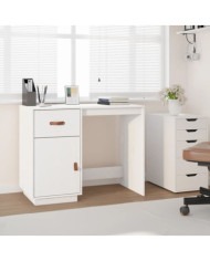 Bureau Blanc 95x50x75 cm Bois massif de pin | Mobilier & Déco