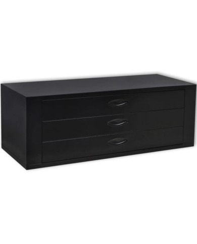 Coffre à outils métallique 3 tiroirs Noir | Mobilier & Déco