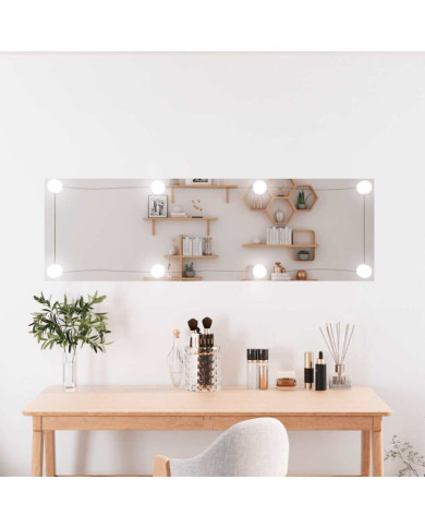 Miroir mural avec lumières LED 30x100 cm verre rectangulaire | Mobilier & Déco