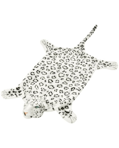 Tapis en peluche en forme de léopard 139 cm Blanc | Mobilier & Déco